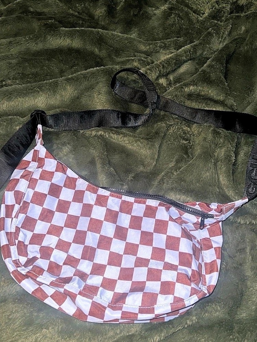 Baggu Medium Nylon Crescent Bag Checkered